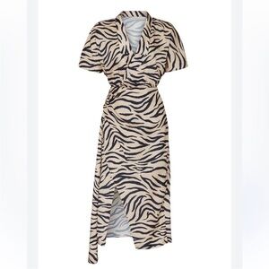 Sally LaPointe Dress 6 Zebra Print Black